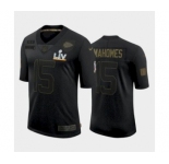 Kansas City Chiefs #15 Patrick Mahomes Black Salute to Service Bowl LV Jersey