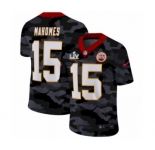 Kansas City Chiefs #15 Patrick Mahomes Camo 2021 Super Bowl LV Jersey