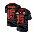 Kansas City Chiefs #15 Patrick Mahomes Camo Red Super Bowl LV Jersey