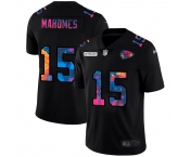 Kansas City Chiefs #15 Patrick Mahomes Men's Nike Multi-Color Black 2020 NFL Crucial Catch Vapor Untouchable Limited Jersey