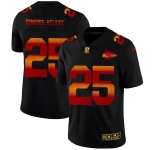 Kansas City Chiefs #25 Clyde Edwards-Helaire Men's Black Nike Red Orange Stripe Vapor Limited NFL Jersey