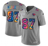 Kansas City Chiefs #87 Travis Kelce Men's Nike Multi-Color 2020 NFL Crucial Catch NFL Jersey Greyheather