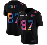 Kansas City Chiefs #87 Travis Kelce Men's Nike Multi-Color Black 2020 NFL Crucial Catch Vapor Untouchable Limited Jersey