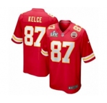 Kansas City Chiefs #87 Travis Kelce Red Super Bowl LV Game Jersey