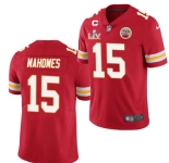 Men Kansas City Chiefs #15 Patrick Mahomes Red Super Bowl LV Limited Jersey （C patch ）