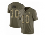 Men Nike Kansas City Chiefs #10 Tyreek Hill Limited Olive Camo 2017 Salute to Service NFL Jerse