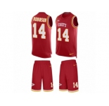 Men Nike Kansas City Chiefs #14 Demarcus Robinson Limited Red Tank Top Suit NFL Jersey