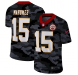 Men Nike Kansas City Chiefs #15 Mahomes 2020 Nike Camo Salute to Service Limited