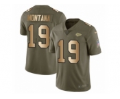 Men Nike Kansas City Chiefs #19 Joe Montana Limited Olive Gold 2017 Salute to Service NFL Jersey