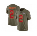 Men Nike Kansas City Chiefs #2 Dustin Colquitt Limited Olive 2017 Salute to Service NFL Jersey