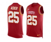 Men Nike Kansas City Chiefs #25 Kenneth Acker Limited Red Player Name & Number Tank Top NFL Jersey