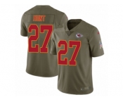 Men Nike Kansas City Chiefs #27 Kareem Hunt Limited Olive 2017 Salute to Service NFL Jersey