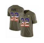 Men Nike Kansas City Chiefs #32 Spencer Ware Limited Olive USA Flag 2017 Salute to Service NFL Jersey