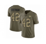 Men Nike Kansas City Chiefs #42 Anthony Sherman Limited Olive Camo 2017 Salute to Service NFL Jersey