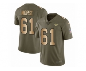 Men Nike Kansas City Chiefs #61 Mitch Morse Limited Olive Gold 2017 Salute to Service NFL Jersey
