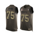 Men Nike Kansas City Chiefs #75 Cameron Erving Limited Green Salute to Service Tank Top NFL Jersey
