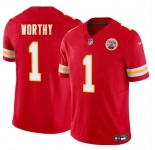 Men's Kansas City Chiefs #1 Xavier Worthy Red 2024 Draft F.U.S.E. Vapor Untouchable Limited Football Stitched Jersey