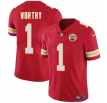 Men's Kansas City Chiefs #1 Xavier Worthy Red 2024 Draft Vapor Untouchable Limited Football Stitched Jersey