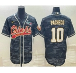Men's Kansas City Chiefs #10 Isiah Pacheco Grey Camo With Super Bowl LVII Patch Cool Base Stitched Baseball Jersey