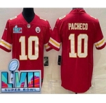 Men's Kansas City Chiefs #10 Isiah Pacheco Limited Red Super Bowl LVII Vapor Jersey