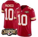Men’s Kansas City Chiefs #10 Isiah Pacheco Red 2023 F.U.S.E. AFC West Champions With NKH Patch Vapor Untouchable Limited Football Stitched Jersey
