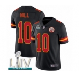 Men's Kansas City Chiefs #10 Tyreek Hill Limited Black Rush Vapor Untouchable Super Bowl LIV Bound Football Jersey