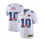 Men's Kansas City Chiefs #10 Tyreek Hill White Multi-Color 2020 Football Crucial Catch Limited Football Jersey