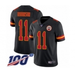 Men's Kansas City Chiefs #11 Demarcus Robinson Limited Black Rush Vapor Untouchable 100th Season Football Jersey