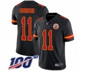 Men's Kansas City Chiefs #11 Demarcus Robinson Limited Black Rush Vapor Untouchable 100th Season Football Jersey