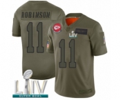 Men's Kansas City Chiefs #11 Demarcus Robinson Limited Olive 2019 Salute to Service Super Bowl LIV Bound Football Jersey