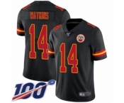 Men's Kansas City Chiefs #14 Sammy Watkins Limited Black Rush Vapor Untouchable 100th Season Football Jersey