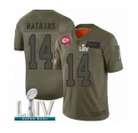 Men's Kansas City Chiefs #14 Sammy Watkins Limited Olive 2019 Salute to Service Super Bowl LIV Bound Football Jersey