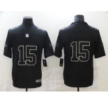 Men's Kansas City Chiefs #15 Patrick Mahomes Black Commemorative Edition Vapor Untouchable Limited Jersey