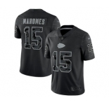 Men's Kansas City Chiefs #15 Patrick Mahomes Black Reflective Limited Stitched Jersey