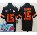 Men's Kansas City Chiefs #15 Patrick Mahomes Limited Black Super Bowl LVII Vapor Jersey
