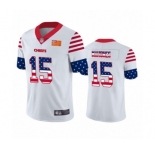 Men's Kansas City Chiefs #15 Patrick Mahomes Limited White Independence Day Football Jersey