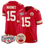 Men's Kansas City Chiefs #15 Patrick Mahomes Red F.U.S.E. 2024 AFC West Division Champions Vapor Limited Stitched Football Jersey