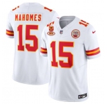 Men’s Kansas City Chiefs #15 Patrick Mahomes White 2024 F.U.S.E. With NKH Patch And 4-star C Patch Vapor Untouchable Limited Football Stitched Jersey