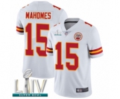 Men's Kansas City Chiefs #15 Patrick Mahomes White Vapor Untouchable Limited Player Super Bowl LIV Bound Football Jersey