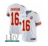 Men's Kansas City Chiefs #16 Len Dawson White Vapor Untouchable Limited Player Super Bowl LIV Bound Football Jersey