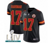 Men's Kansas City Chiefs #17 Mecole Hardman Limited Black Rush Vapor Untouchable Super Bowl LIV Bound Football Jersey