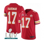 Men's Kansas City Chiefs #17 Mecole Hardman Red Team Color Vapor Untouchable Limited Player Super Bowl LIV Bound Football Jersey