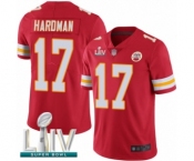 Men's Kansas City Chiefs #17 Mecole Hardman Red Team Color Vapor Untouchable Limited Player Super Bowl LIV Bound Football Jersey