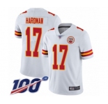 Men's Kansas City Chiefs #17 Mecole Hardman White Vapor Untouchable Limited Player 100th Season Football Jersey