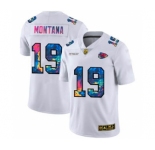 Men's Kansas City Chiefs #19 Joe Montana White Multi-Color 2020 Football Crucial Catch Limited Football Jersey