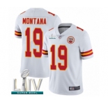 Men's Kansas City Chiefs #19 Joe Montana White Vapor Untouchable Limited Player Super Bowl LIV Bound Football Jersey