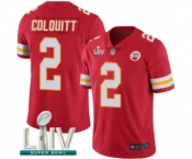 Men's Kansas City Chiefs #2 Dustin Colquitt Red Team Color Vapor Untouchable Limited Player Super Bowl LIV Bound Football Jersey