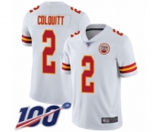 Men's Kansas City Chiefs #2 Dustin Colquitt White Vapor Untouchable Limited Player 100th Season Football Jersey