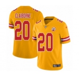 Men's Kansas City Chiefs #20 Morris Claiborne Limited Gold Inverted Legend Football Jersey