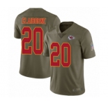 Men's Kansas City Chiefs #20 Morris Claiborne Limited Olive 2017 Salute to Service Football Jersey